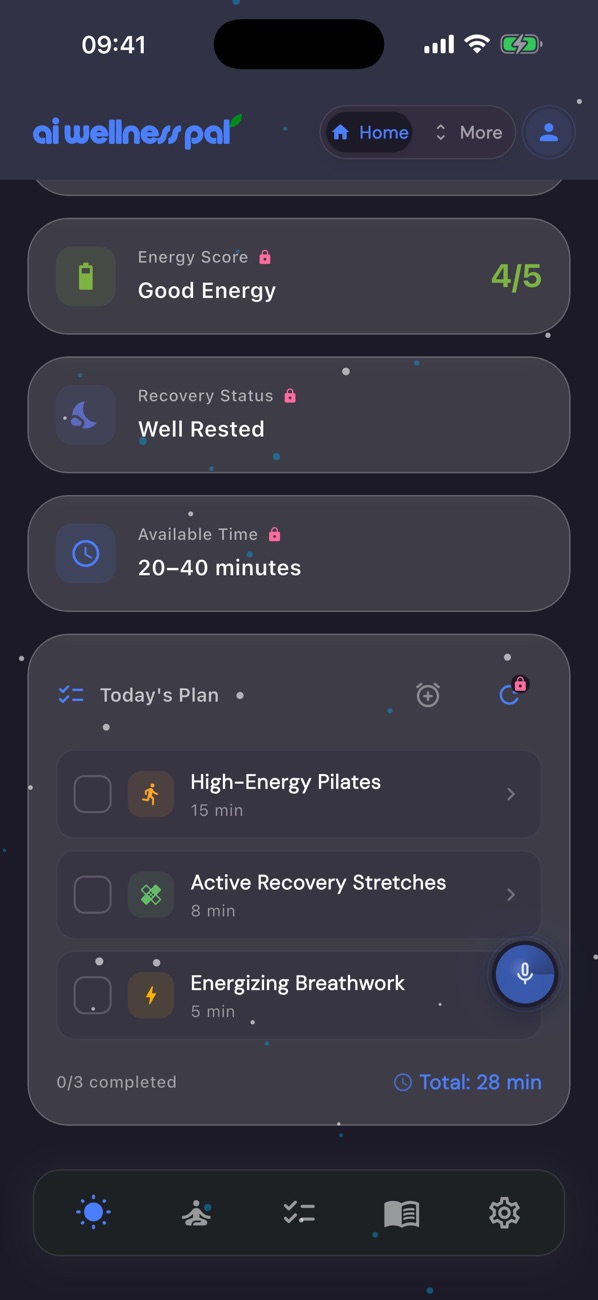 Personalised daily plan